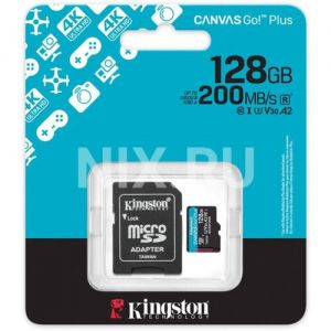 Карта памяти micro Kingston Canvas Go! Plus 128 ГБ